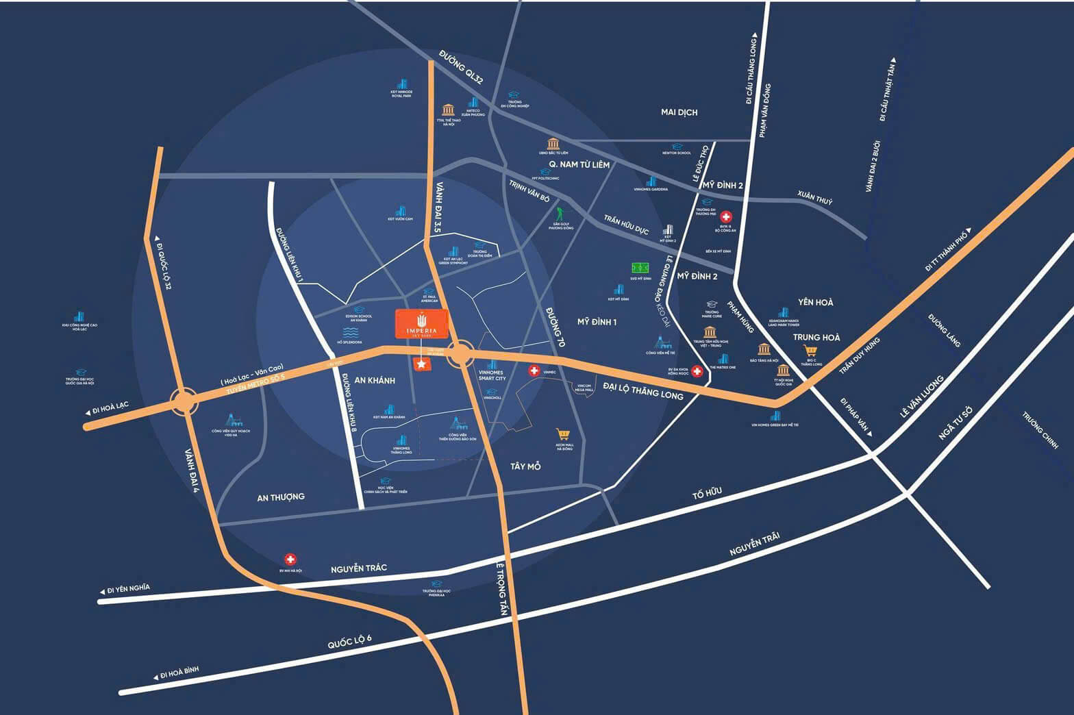 vị trí dự án imperia sky park an khánh