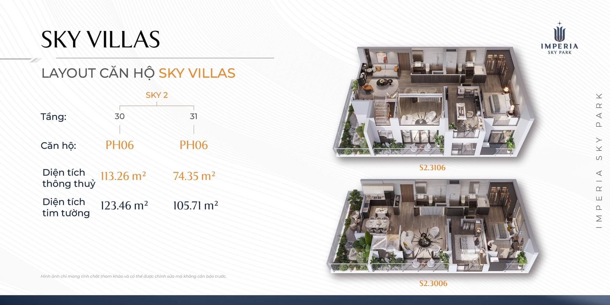 thiết kế căn hộ sky villas imperia sky park nam an khánh